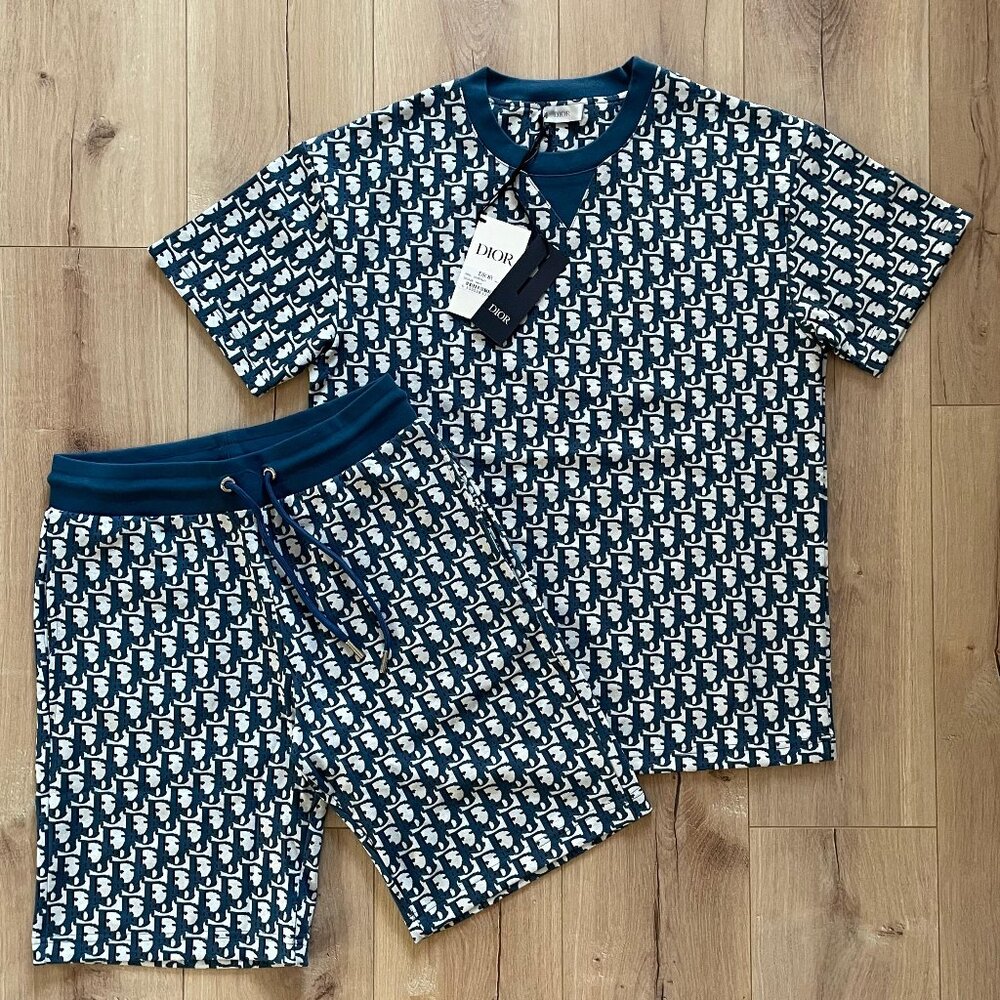 Dior Men's Blue Patterned Shirt